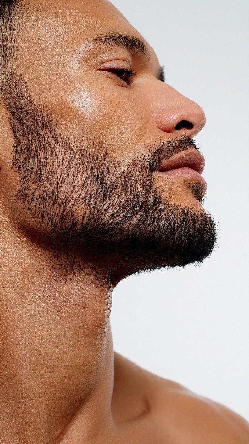 Editorial portrait of skin in profile